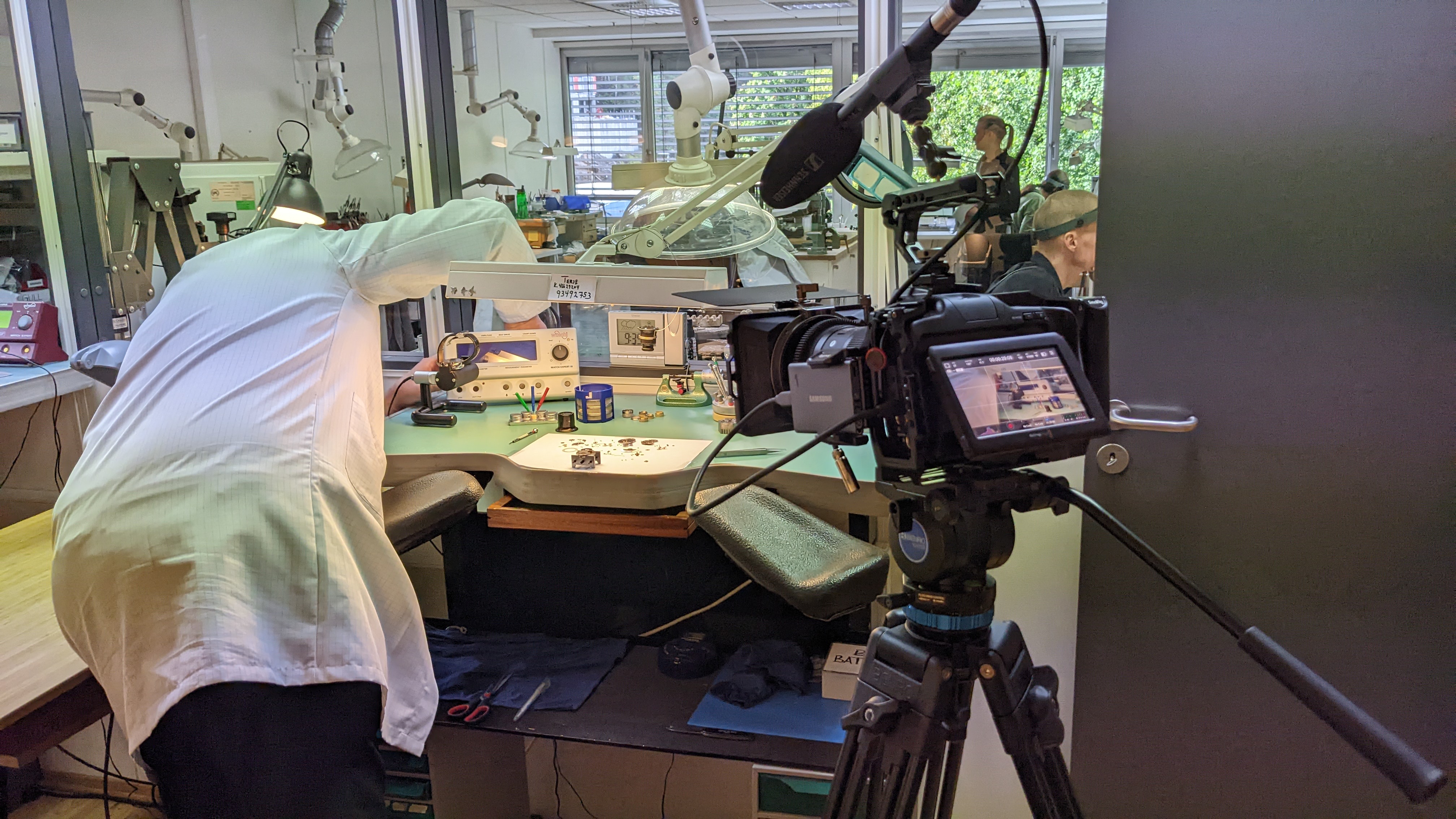 Filming technical work in laboratory setting